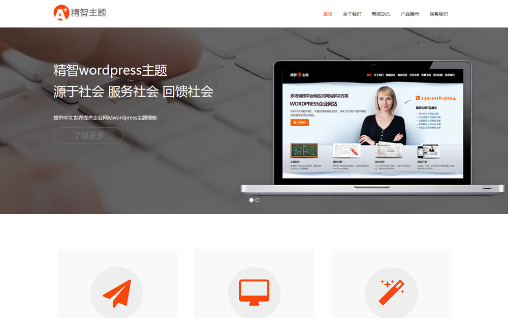 橙色简洁响应式的免费wordpress主题