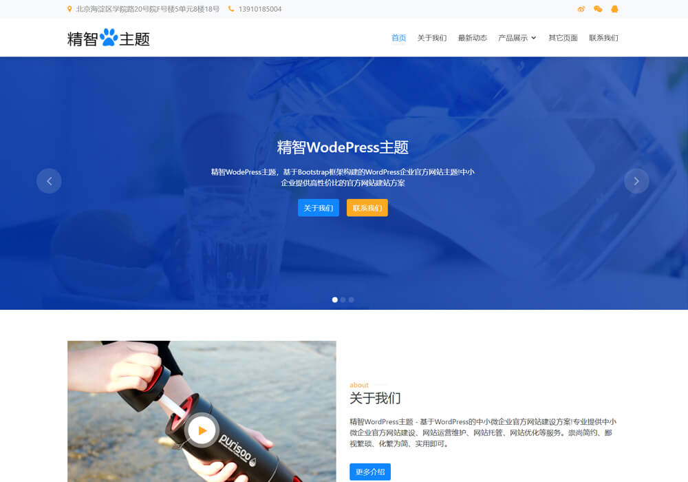 wordpress净水设备主题