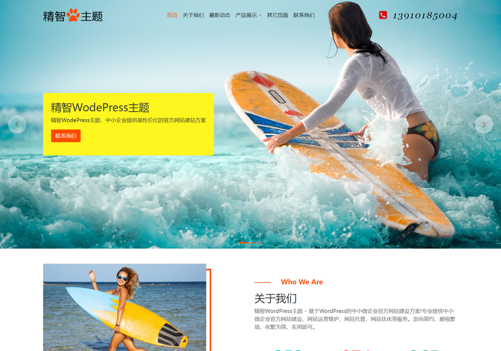 户外冲浪wordpress企业主题