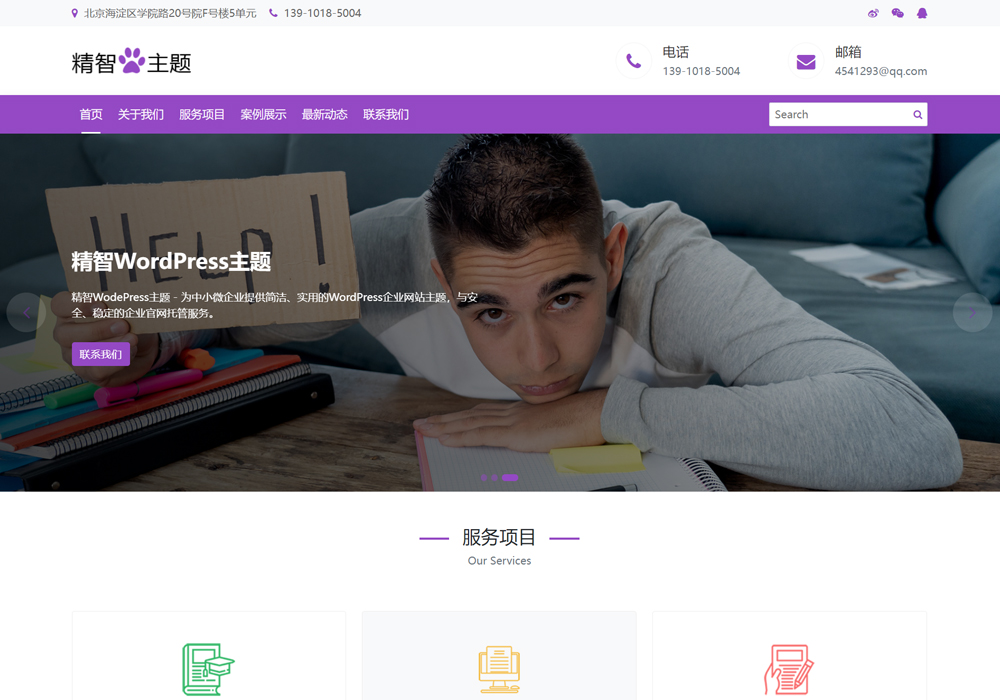 WordPress大学论文网站模板